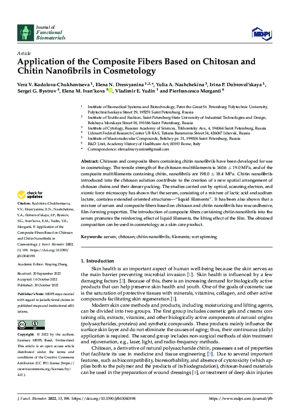 (PDF) Application of the Composite Fibers Based on Chitosan and Chitin ...