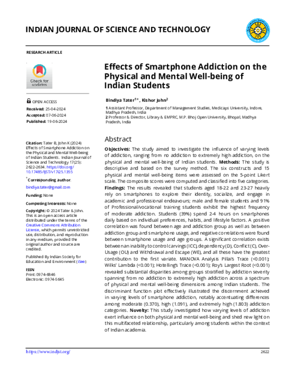 (PDF) Effects of Smartphone Addiction on the Physical and Mental Well ...