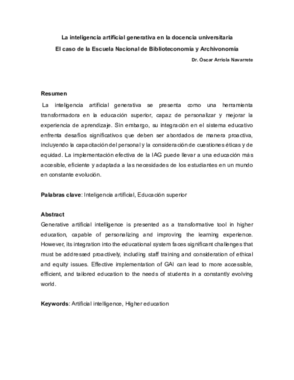 (PDF) La inteligencia artificial generativa en la docencia ...