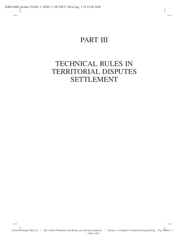 (PDF) Time factor and territorial disputes