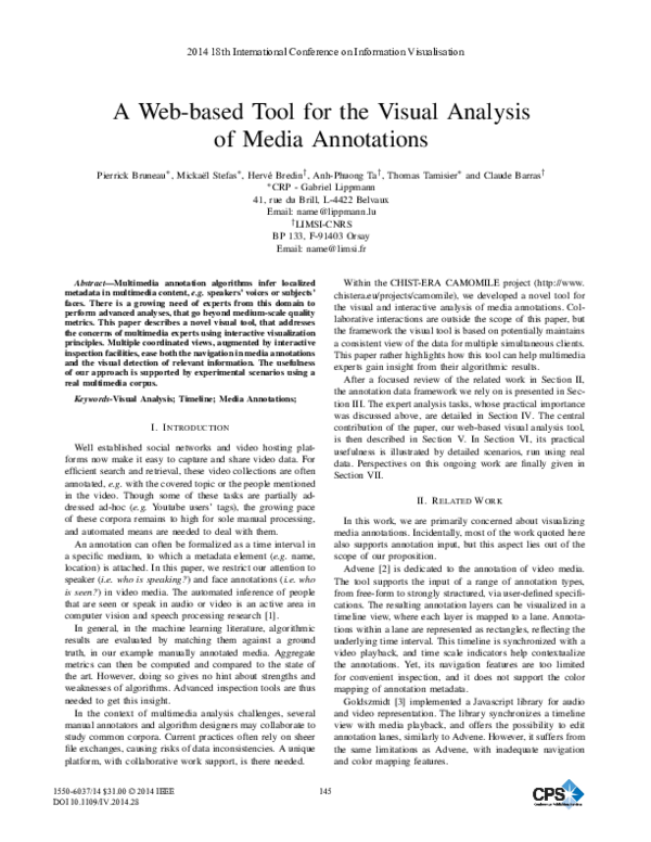 (PDF) A Web-Based Tool for the Visual Analysis of Media Annotations
