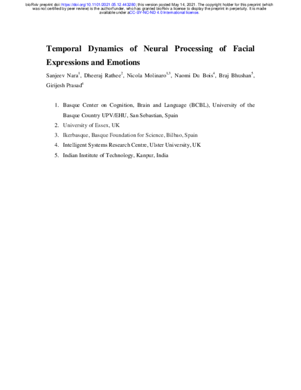 (PDF) Temporal Dynamics of Neural Processing of Facial Expressions and ...