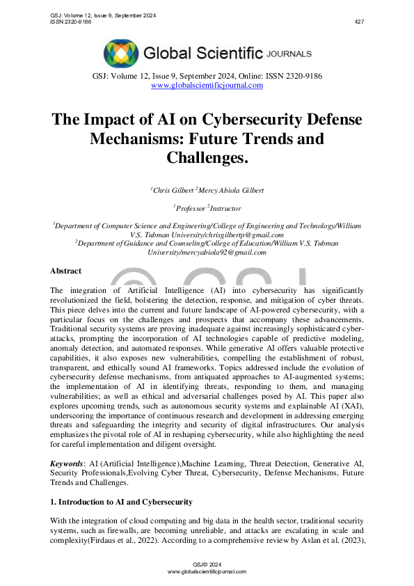 (PDF) The Impact of AI on Cybersecurity Defense Mechanisms: Future ...