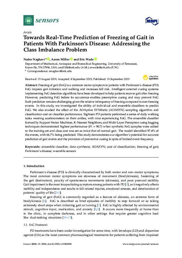 (PDF) Towards Real-Time Prediction of Freezing of Gait in Patients With ...