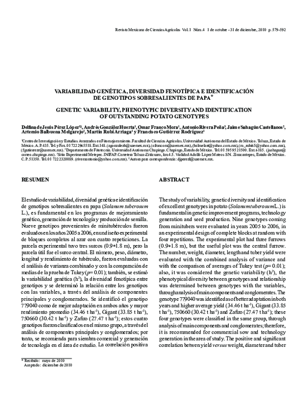 (PDF) Genetic variability, phenotypic diversity and indetification of ...