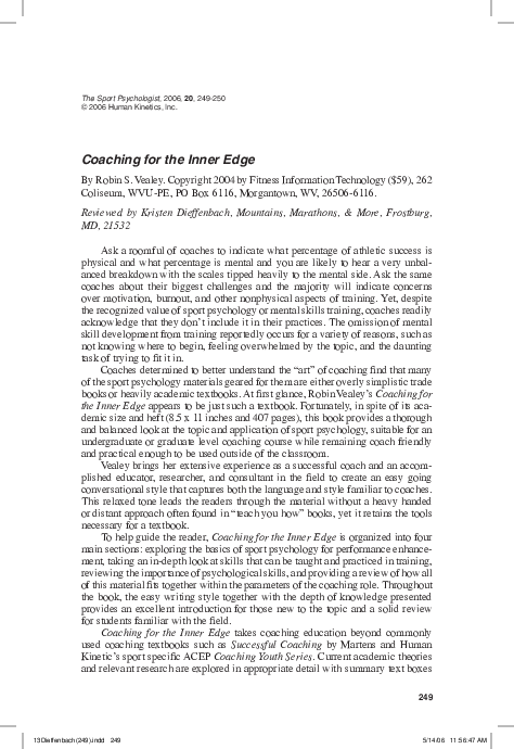 (PDF) Coaching for the Inner Edge