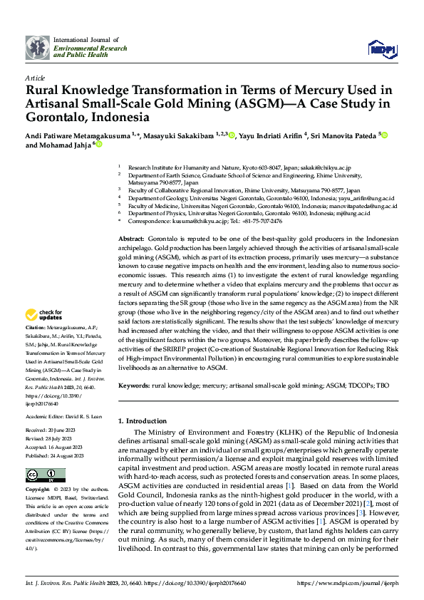 (PDF) Rural Knowledge Transformation in Terms of Mercury Used in ...
