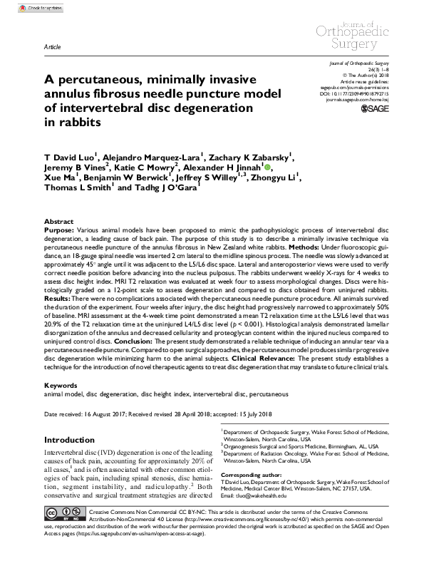 (PDF) A percutaneous, minimally invasive annulus fibrosus needle ...