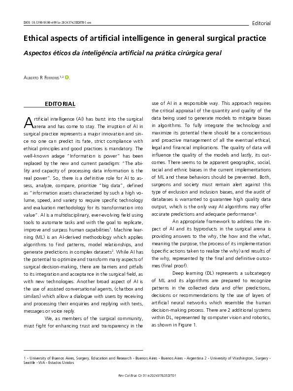 (PDF) Ethical aspects of artificial intelligence in general surgical ...