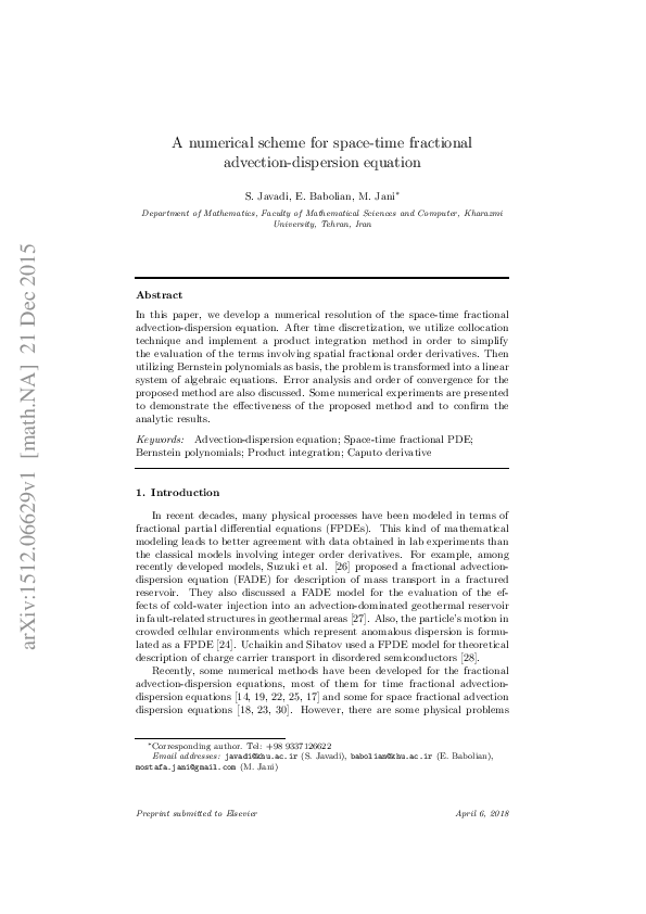 (PDF) A numerical scheme for space-time fractional advection-dispersion ...