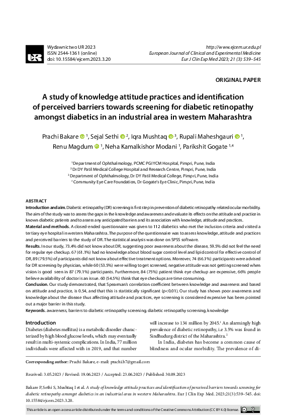 (PDF) A study of knowledge attitude practices and identification of ...