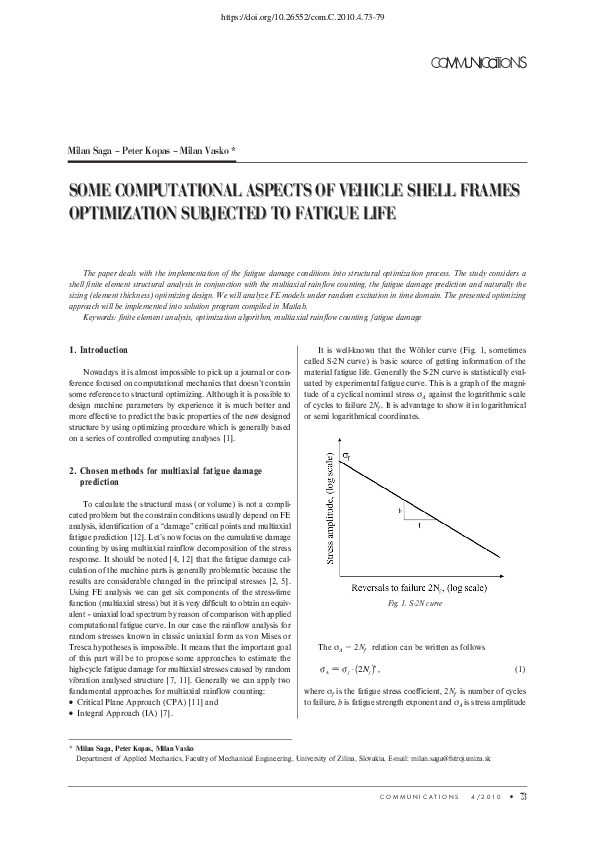 (PDF) Some Computational Aspects of Vehicle Shell Frames Optimization ...