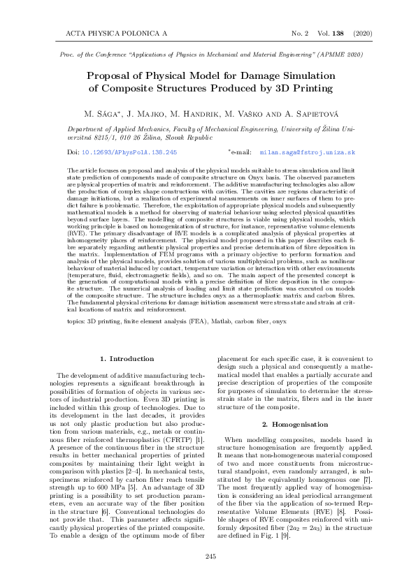 (PDF) Proposal of Physical Model for Damage Simulation of Composite ...