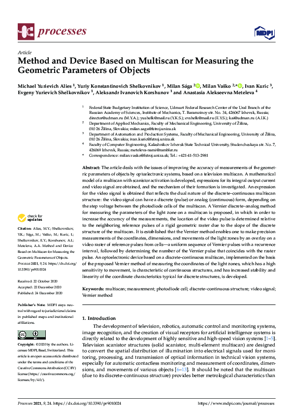 (PDF) Method and Device Based on Multiscan for Measuring the Geometric ...