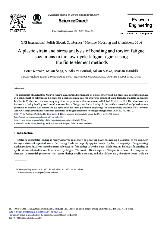 (PDF) A Plastic Strain and Stress Analysis of Bending and Torsion ...