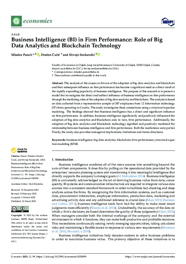 (PDF) Business Intelligence (BI) in Firm Performance: Role of Big Data ...