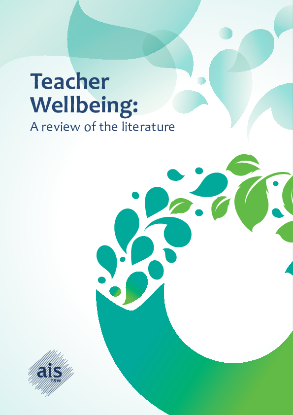 (PDF) Teacher wellbeing: a review of the literature