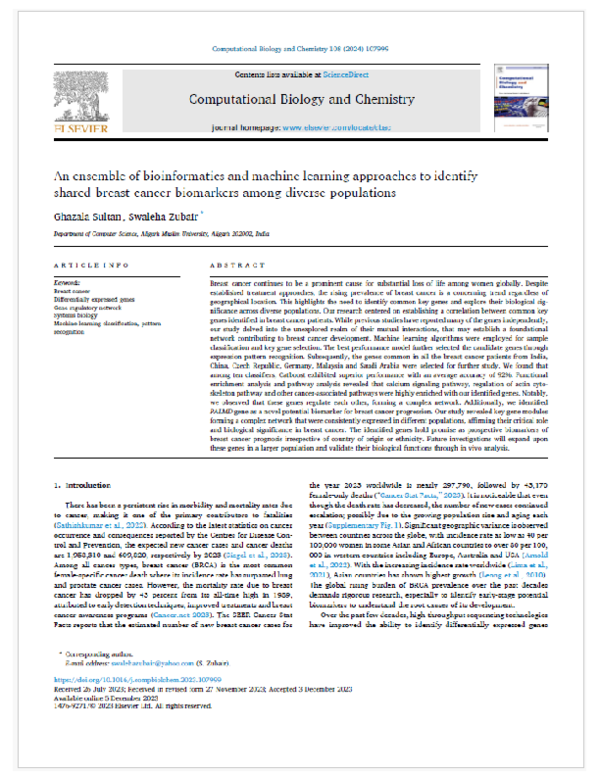 (PDF) An Ensemble of Bioinformatics and Machine Learning approaches to ...