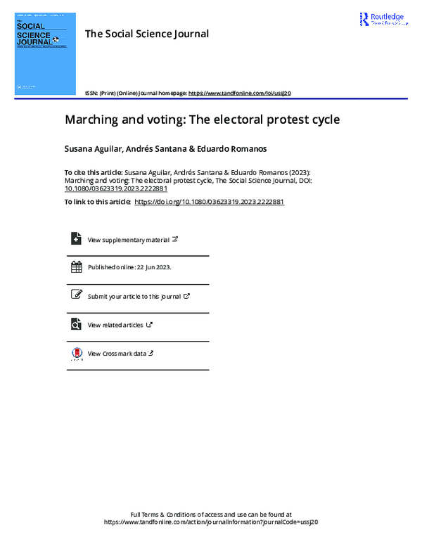 (PDF) Marching and voting. The electoral protest cycle