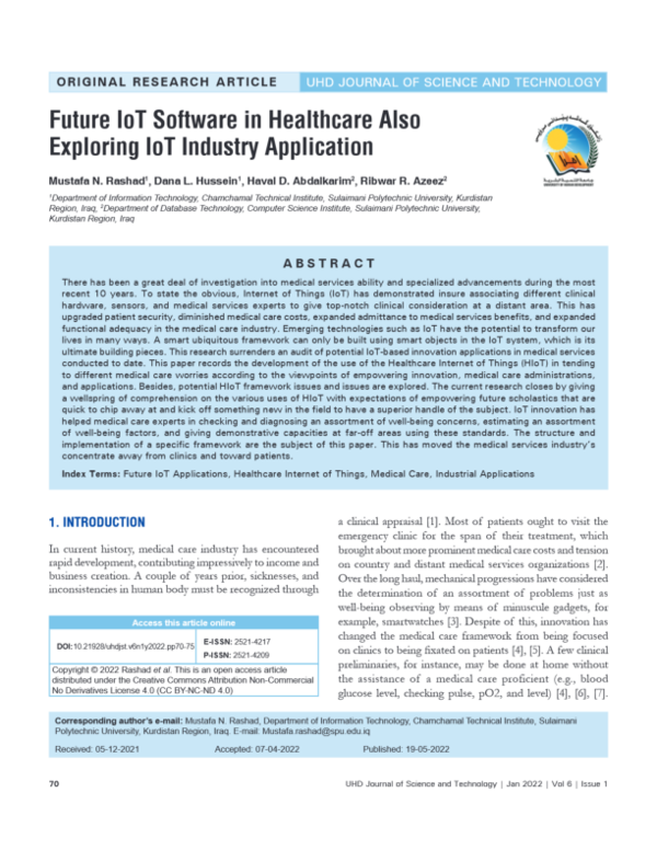 (PDF) Future IoT Software in Healthcare Also Exploring IoT Industry ...