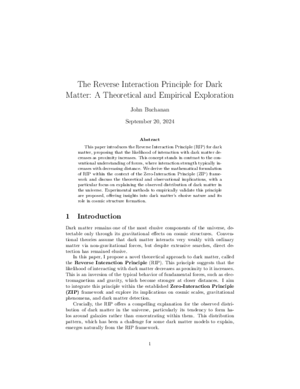 (PDF) The Reverse Interaction Principle for Dark Matter: A Theoretical ...