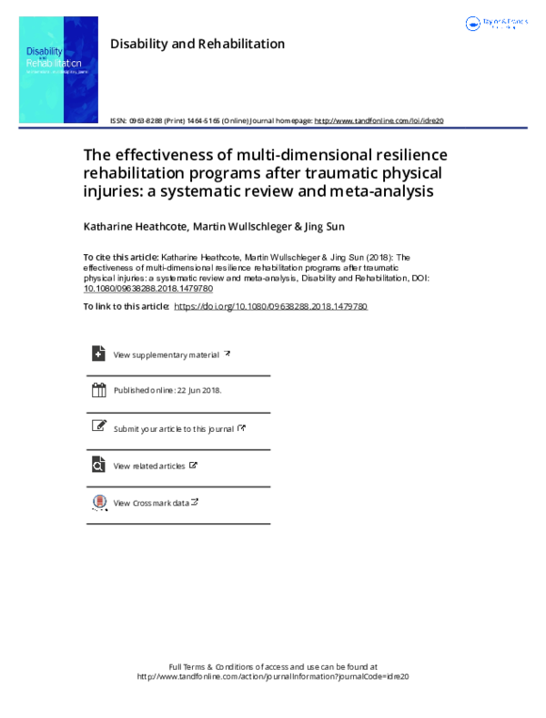 (PDF) The effectiveness of multi-dimensional resilience rehabilitation ...