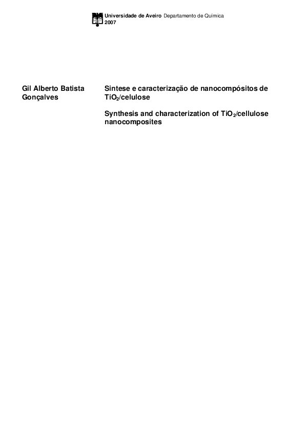 (PDF) Synthesis and characterization of TiO2/cellulose nanocomposites