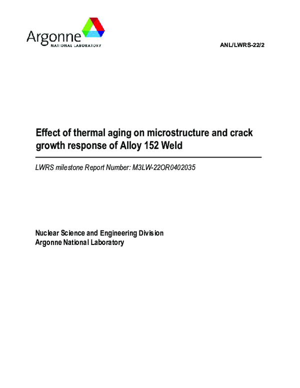 (PDF) Effect of thermal aging on microstructure and crack growth ...