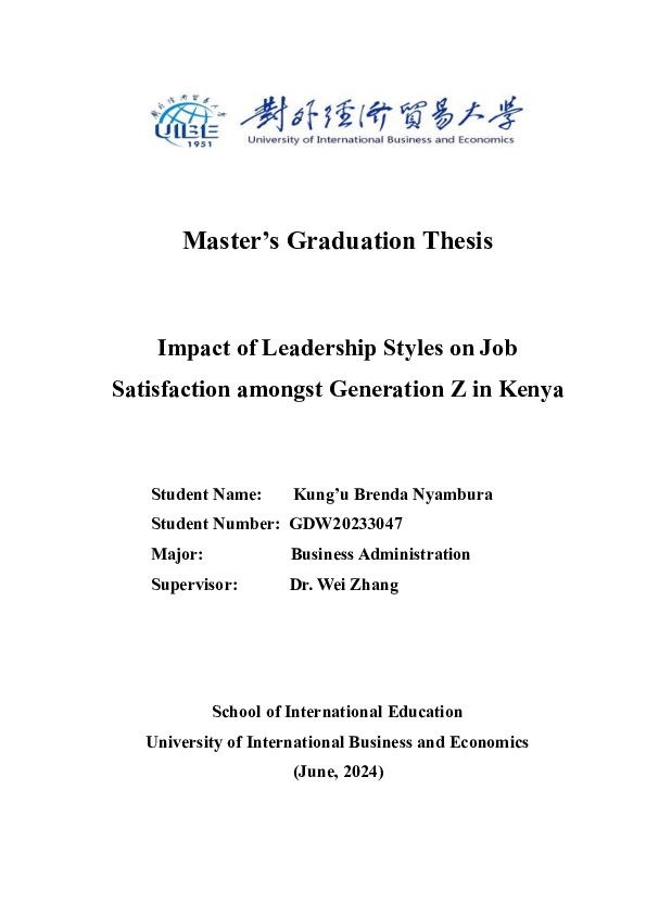 (PDF) Impact of Leadership Styles on Job Satisfaction amongst ...