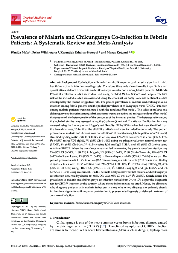 (PDF) Prevalence of Malaria and Chikungunya Co-Infection in Febrile ...