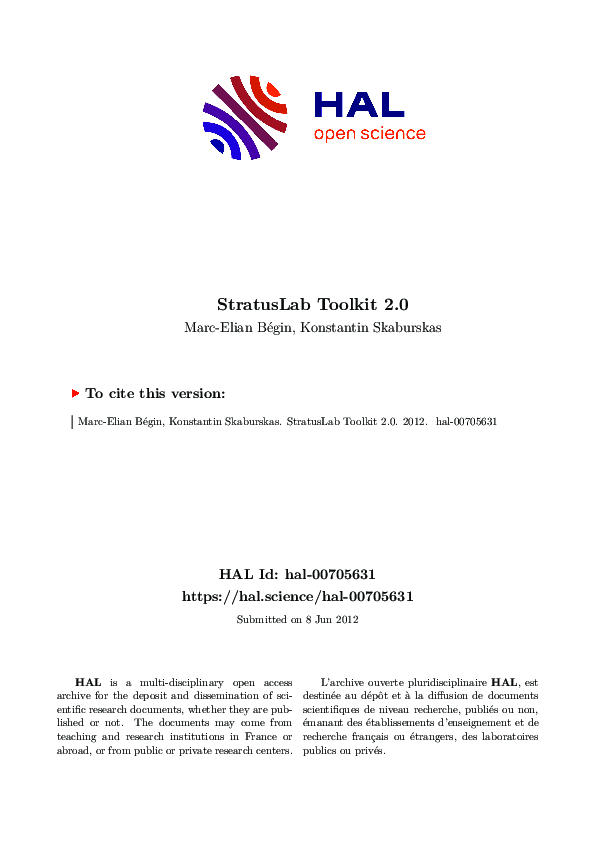 (PDF) StratusLab Toolkit 2.0