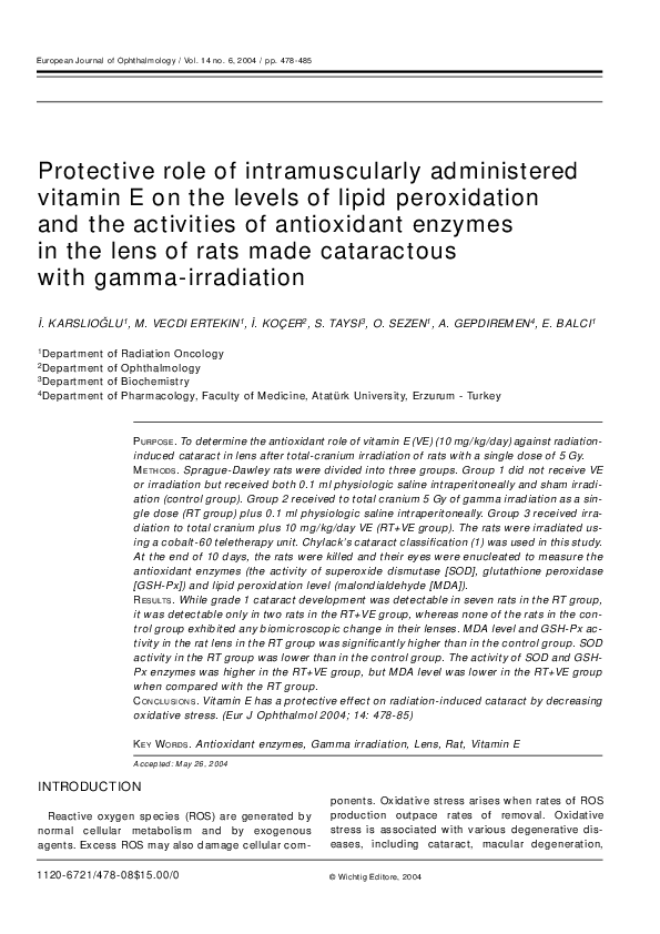 (PDF) Protective Role of Intramuscularly Administered Vitamin E on the ...