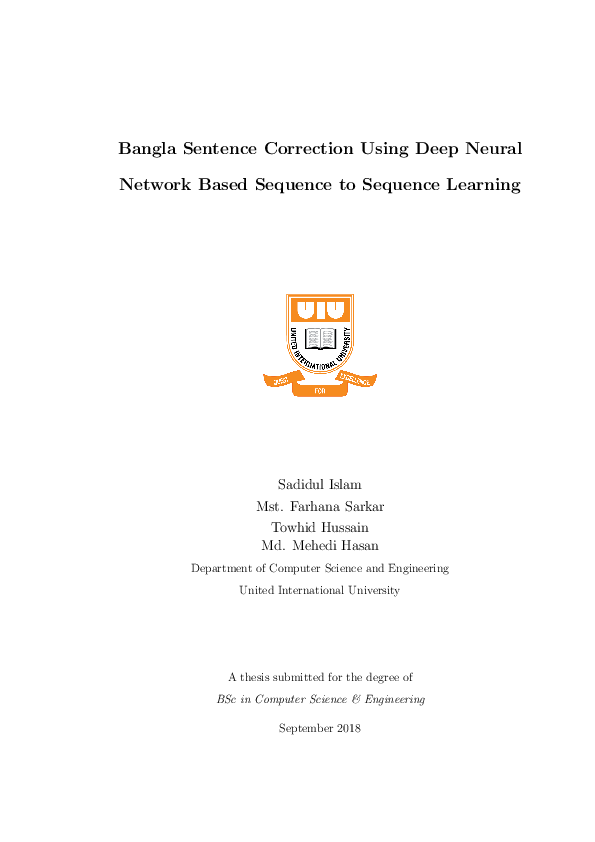 (PDF) Bangla Sentence Correction Using Deep Neural Network Based ...