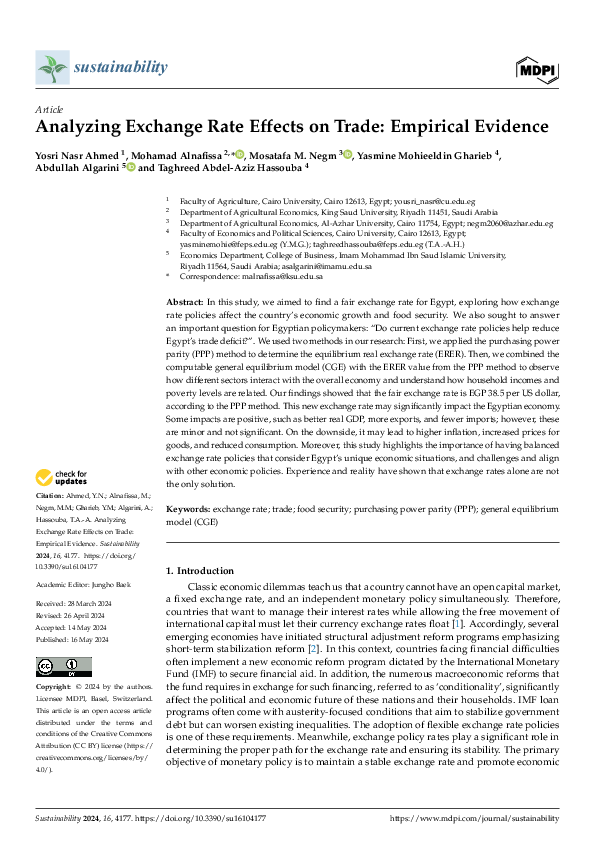 (PDF) Analyzing Exchange Rate Effects on Trade: Empirical Evidence