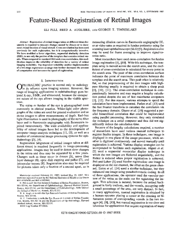 (PDF) Feature-Based Registration of Retinal Images