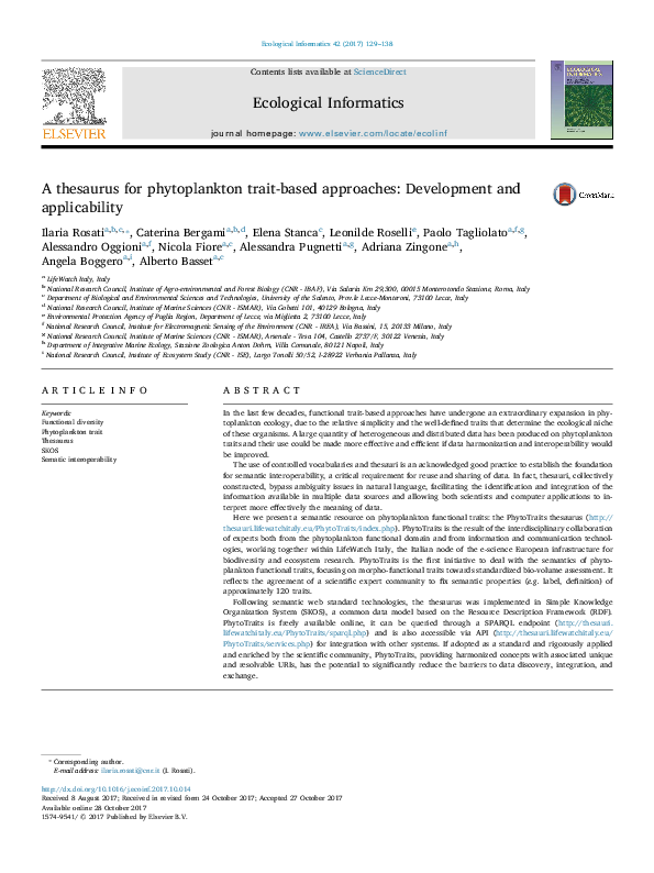 (PDF) A thesaurus for phytoplankton trait-based approaches: Development ...