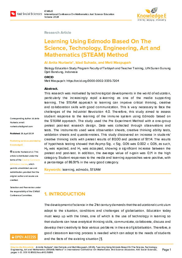 (PDF) Learning Using Edmodo Based On The Science, Technology ...