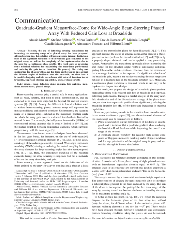 (PDF) Quadratic-Gradient Metasurface-Dome for Wide-Angle Beam-Steering ...
