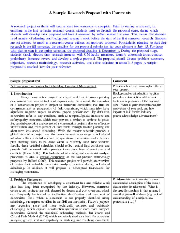(PDF) A Sample Research Proposal