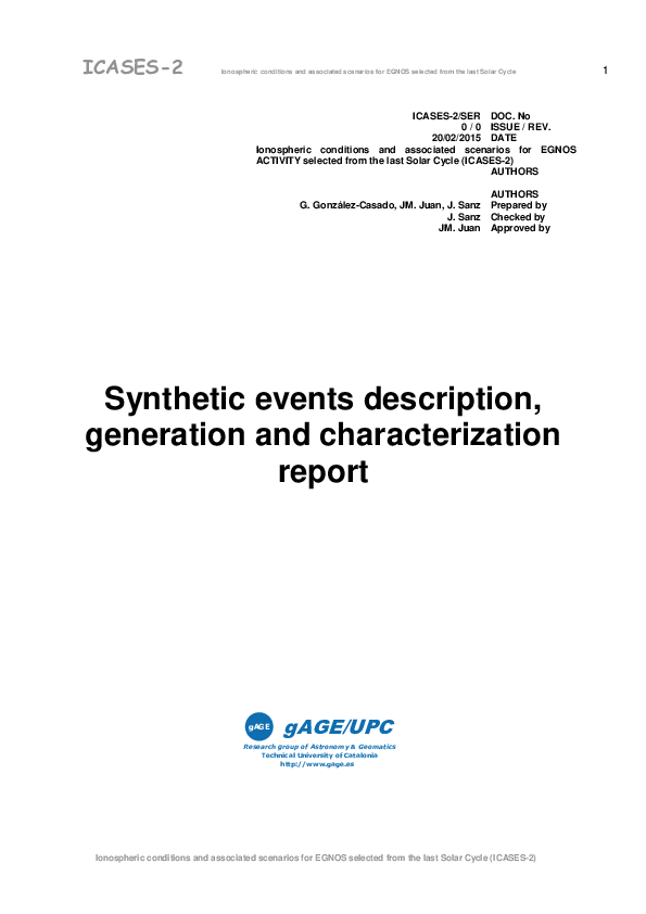 (PDF) Synthetic events description, generation and characterization report