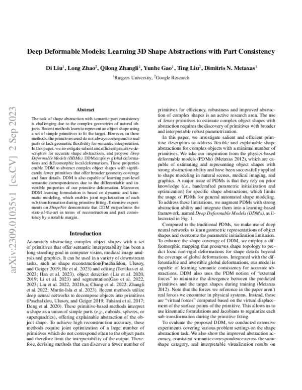 (PDF) Deep Deformable Models: Learning 3D Shape Abstractions with Part ...