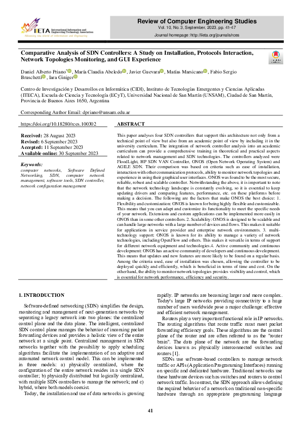 (PDF) Comparative Analysis of SDN Controllers: A Study on Installation ...