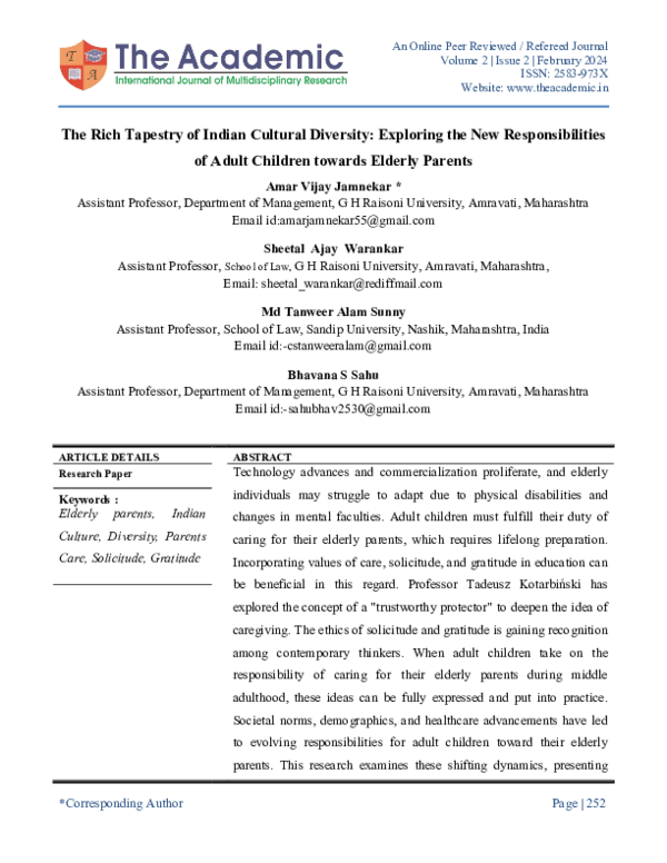 (PDF) The Rich Tapestry of Indian Cultural Diversity