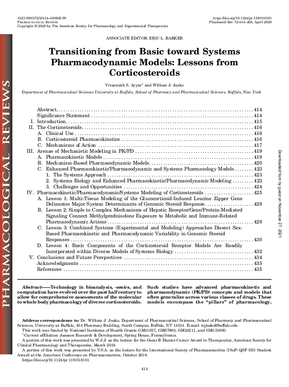 (PDF) Transitioning from Basic toward Systems Pharmacodynamic Models ...