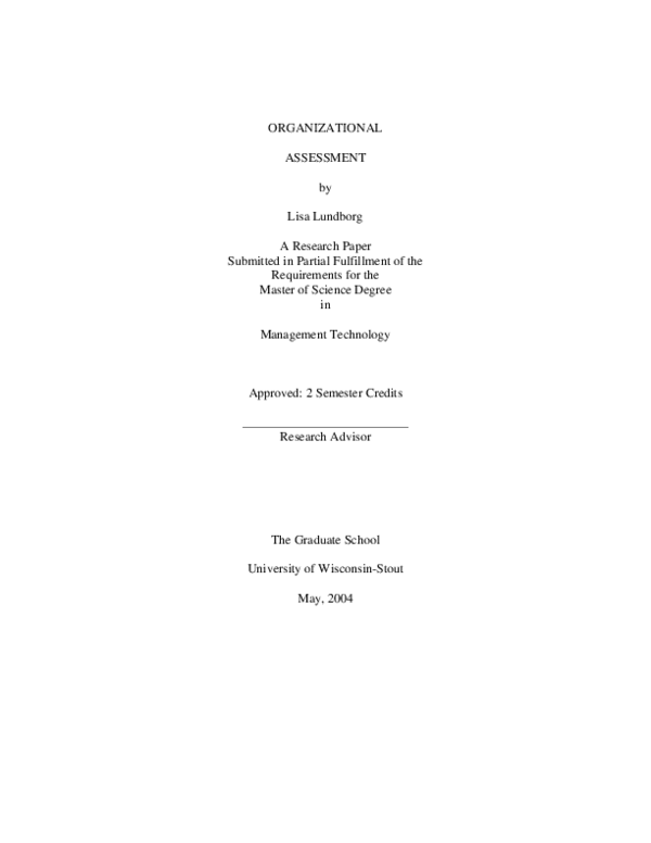 (PDF) Organizational Assessment
