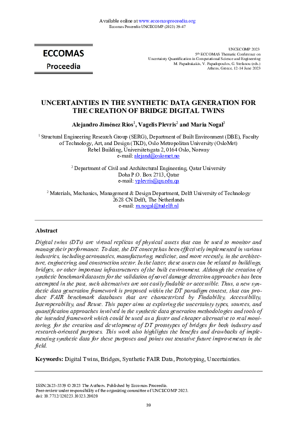 (PDF) Uncertainties in the Synthetic Data Generation for the Creation ...