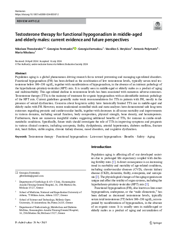 (PDF) Testosterone therapy for functional hypogonadism in middle-aged ...