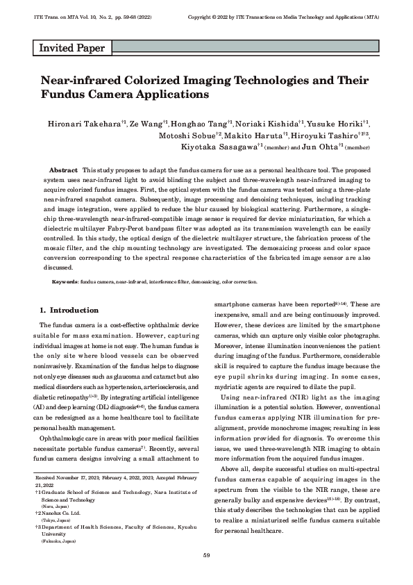 (PDF) [Invited Paper] Near-infrared Colorized Imaging Technologies and ...