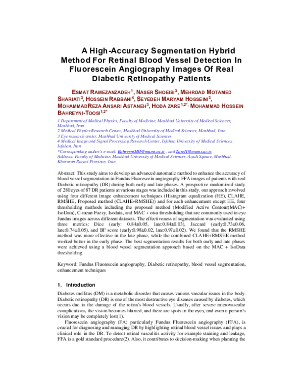 (PDF) A High-Accuracy Segmentation Hybrid Method For Retinal Blood ...