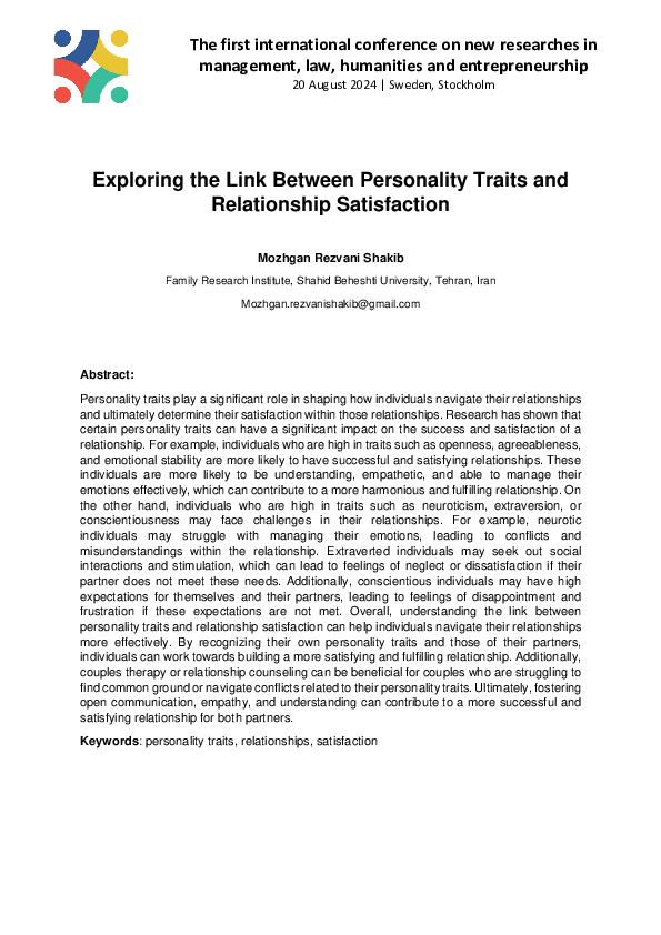 (PDF) Exploring the Link Between Personality Traits and Relationship ...